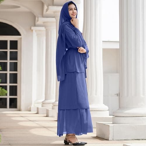 ODASDO Chiffon Abaya Dress for Muslim Women