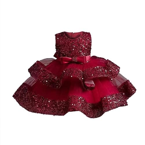 Miipat Baby Girl Sequins Princess Wedding Dress 12M-4Y
