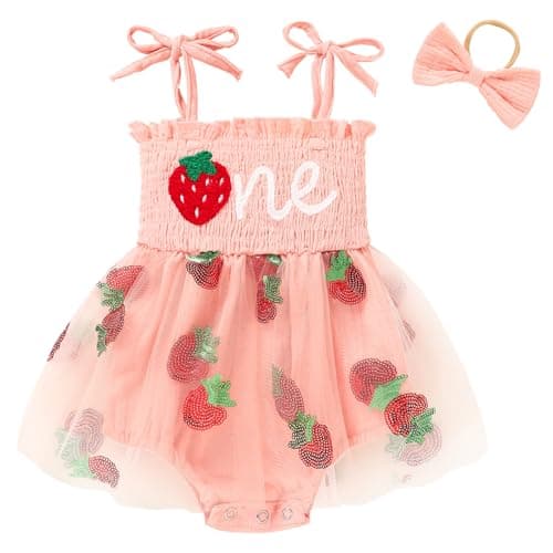 TITKKOP Baby Girl 1st Birthday Tulle Romper Sleeveless Bodysuit Cake Smash Outfits