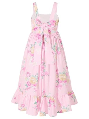 Flofallzique Vintage Floral Maxi Dress for Kids Birthday Parties