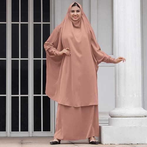 IWEMEK Muslim Women's Chiffon Abaya Dress Set
