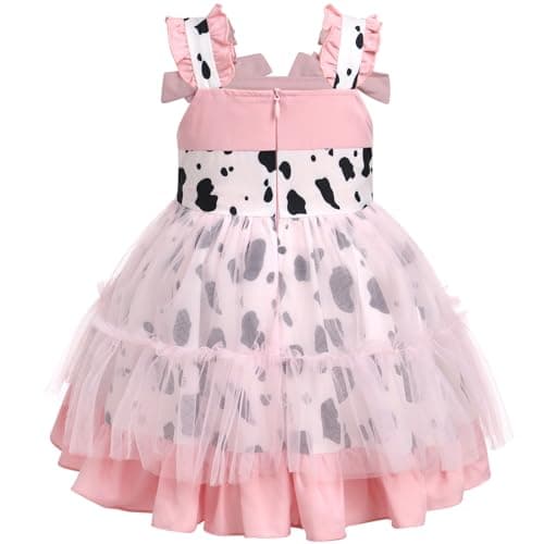 Love Heart Strawberry Bunny Printed Princess Party Dress for Toddlers and Kids