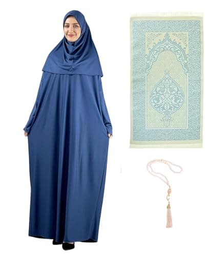 Prien Women's Hijab Rug Tasbih Islamic Prayer Dress for Eid Ramadan