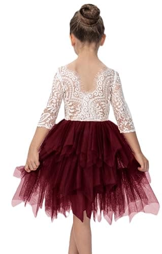2Bunnies Girl Peony Lace Back Tiered Tutu Party Dress