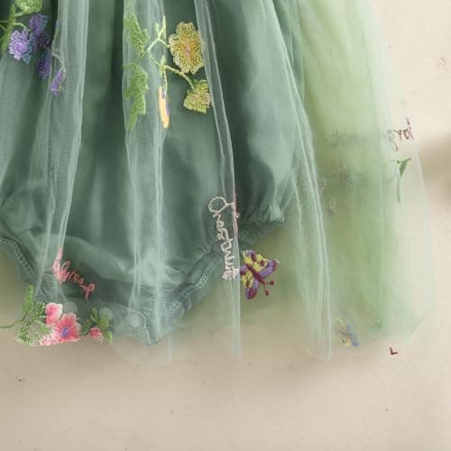 Shibaozi Toddler Flower Butterflies Sleeveless Romper Dress