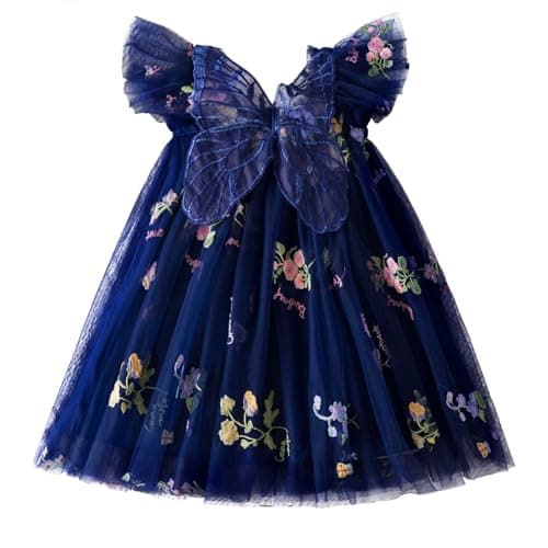 NNJXD Casual Flower Embroidery Tulle Dress for Baby Girls