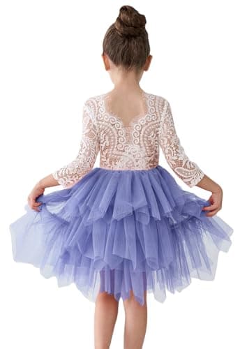 2Bunnies Girl Peony Lace Back Tiered Tutu Party Dress