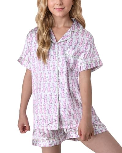 HINFEL Kids' Summer Monkey Shorts Set Cute Y2K Lounge Wear