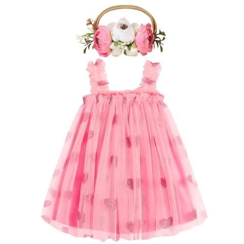 GRNSHTS Toddler Girl Floral Tutu Dress with Headband