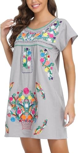 Mexican Embroidered Dress for Women