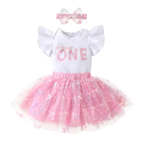 YOUNGER TREE Baby Girl 1st Birthday Tutu Outfits & Skirt with Headband