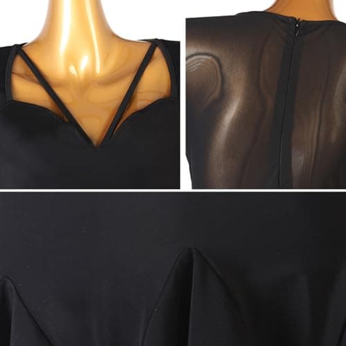 CHAGME Women's Long Sleeve Salsa Ballroom Tango Dresses.Split Skirt.
