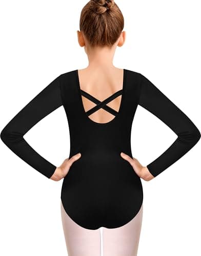 Sanmsoner Girls' Ballet Mesh Leotard with Splicing and Lining