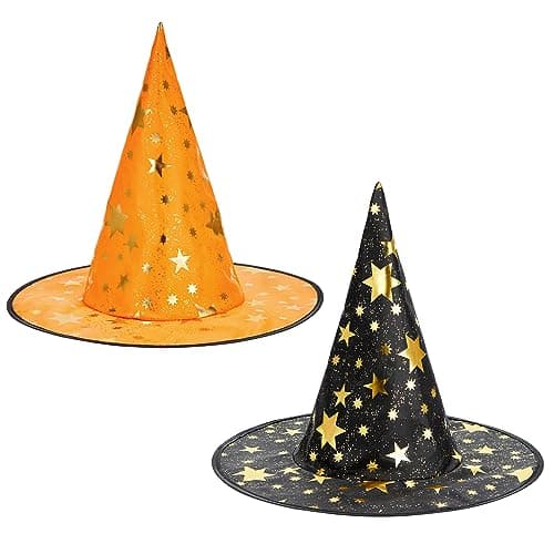 Zando Halloween Witch Hat - Star Print for Boys, Girls, Women
