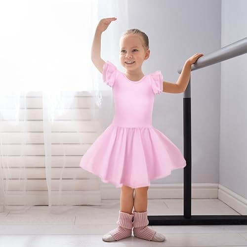 Suhine Girls' Criss Cross Back Dance Leotard & Tutu Skirt Outfit