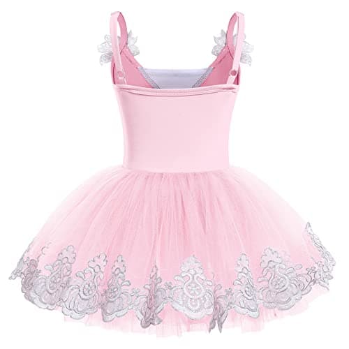 Girls' Sequin Embroidered Ballet Leotard with Tutu Skirt