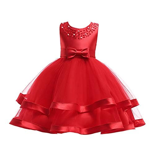 COMISARA 6M-9T Kids Pageant Flower Girl Dress for Weddings Party
