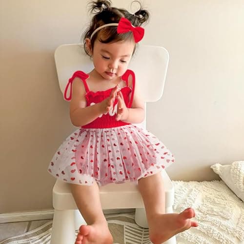 TITKKOP Baby Girl 1st Birthday Tulle Romper Sleeveless Bodysuit Cake Smash Outfits
