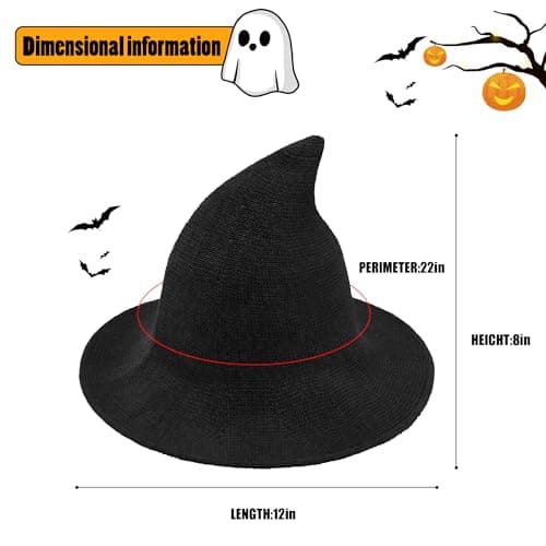 Women's Halloween Witch Hat for Party Costume - Wide Brim Wool Hat
