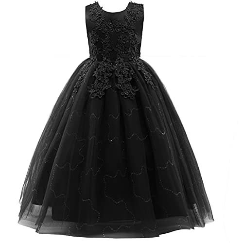 Weileenice Little/Big Girls Lace Bridesmaid Dress