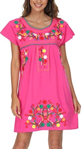 Mexican Embroidered Dress for Women