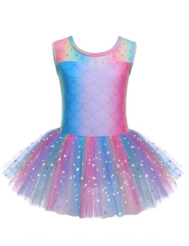 Zaclotre Sparkly Ballet Leotard Tutu Dance Costume for Girls