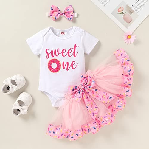 YOUNGER TREE Shiny Printed Sequin Tutu Dress for Newborn Baby Girls' 1st Birthday