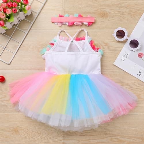 Baby Girl 6-Month Birthday Party Dress with Flower Headband - Summer Outfit
