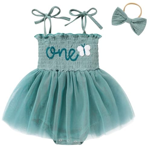 TITKKOP Baby Girl 1st Birthday Tulle Romper Sleeveless Bodysuit Cake Smash Outfits