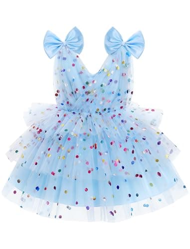 IMEKIS Toddler Girls Rainbow Butterfly Birthday Tutu Dress