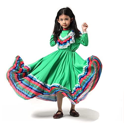 CAFELE Girls' Mexican Traditional Dance Halloween Costume
