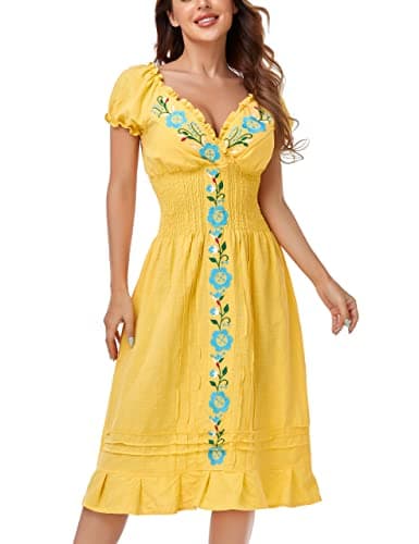 Mexican Embroidered Casual Dress for Women
