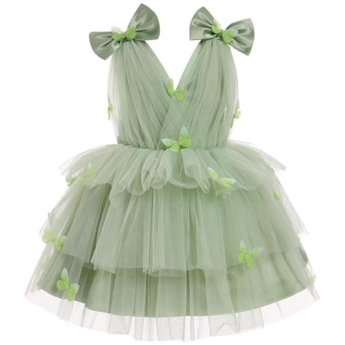 IMEKIS Toddler Girls Rainbow Butterfly Birthday Tutu Dress