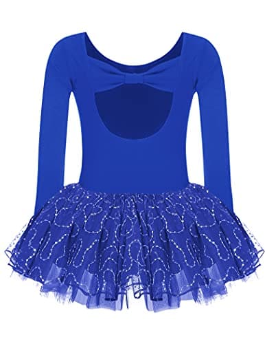 Zaclotre Girls Ballet Long Sleeve Leotards with Tutu Skirt Dance Dress