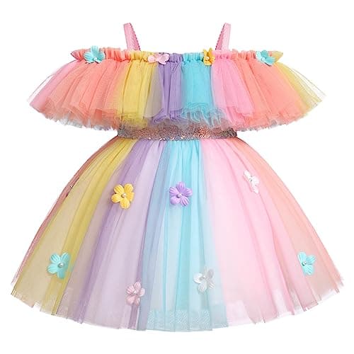 IDOPIP High-Low Tutu Dress for Toddler Princess Birthday Party