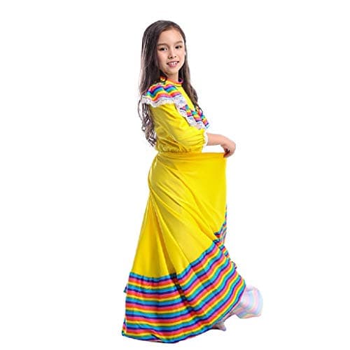 CAFELE Girls' Mexican Traditional Dance Halloween Costume