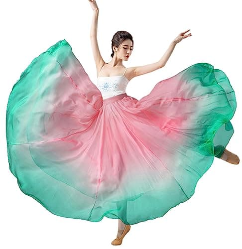 Z&X Women's Gradient Chiffon Dance Skirt for Modern Ballet Performance