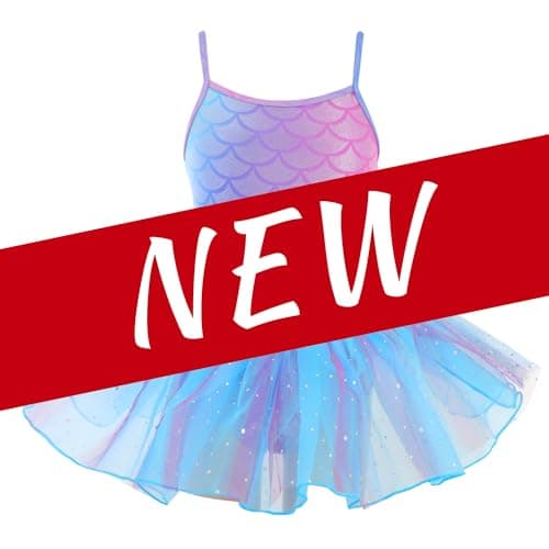 XiaoMoSha Girls' Sparkle Mermaid Tutu Dance Leotard Party Outfit
