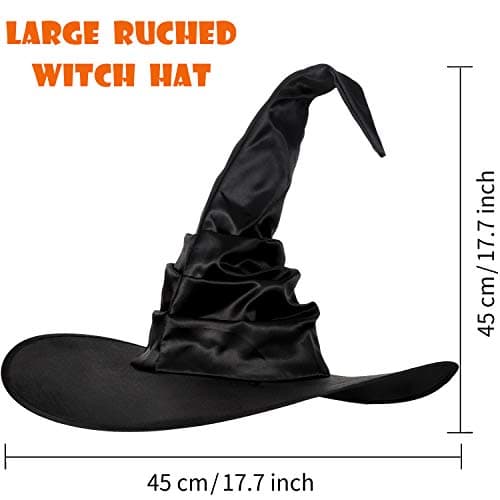 Women's Black Witch Hat Set for Halloween Cosplay Party