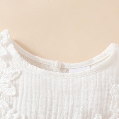 Aiwpstoin Boho Floral Lace Baby Girl Dress with Headband