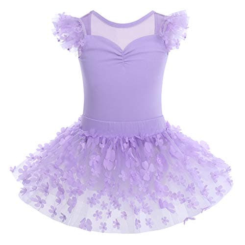 ODASDO Girls' Two-Piece Ballet Dress and Tutu Set for Ages 3-10