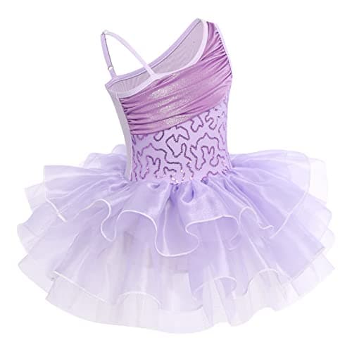 Girls' Ballet Leotard with Tutu Dress and Flower Brooch - Ages 3-10
