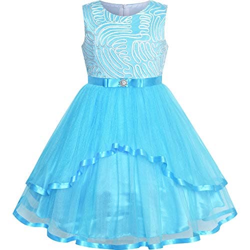 Fashion Girls Blue Wedding Party Bridesmaid Dress Size 4-12
