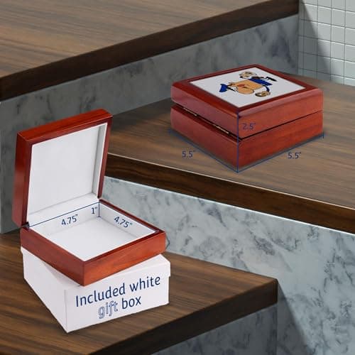 3dRose Funny Cartoon Cop with Donuts Jewelry Box