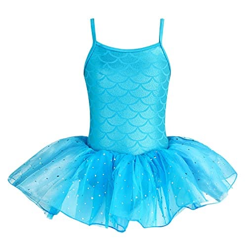 XiaoMoSha Girls' Sparkle Mermaid Tutu Dance Leotard Party Outfit