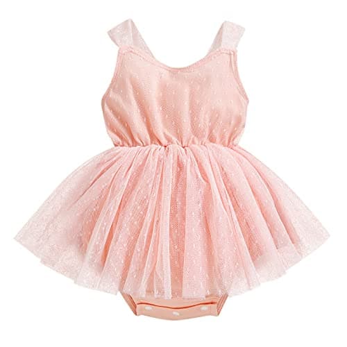 Infant Baby Girl Romper Dress with Flower Embroidery