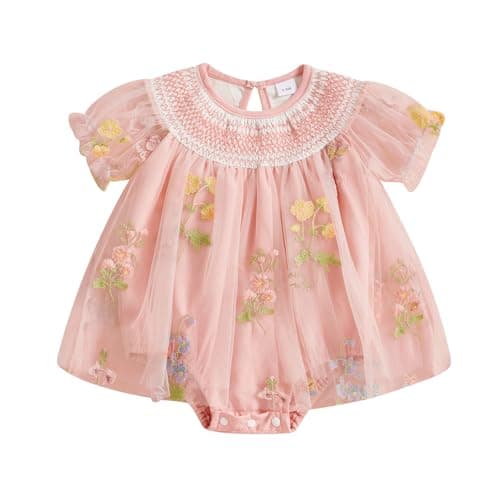 MA&BABY Embroidered Flower Tutu Dress for Baby Girls Party & Holiday