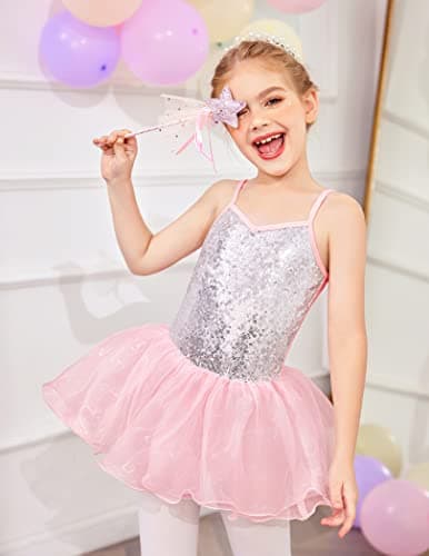 Zaclotre Sparkly Ballet Tutu Dress for Little Girls