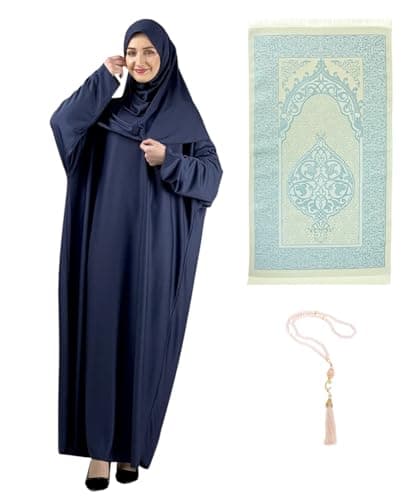 Prien Women's Hijab Rug Tasbih Islamic Prayer Dress for Eid Ramadan