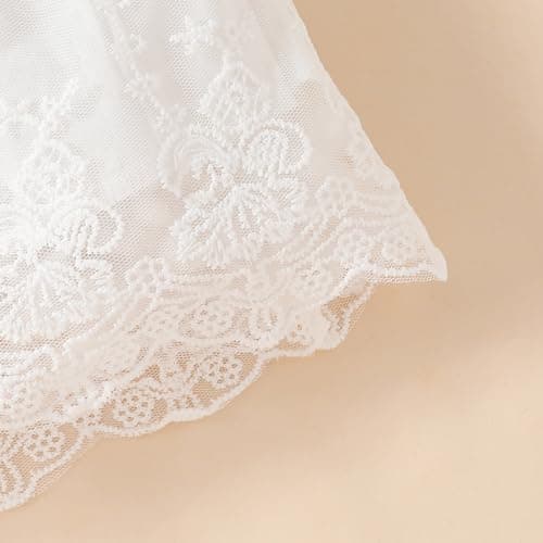 Aiwpstoin Boho Floral Lace Baby Girl Dress with Headband